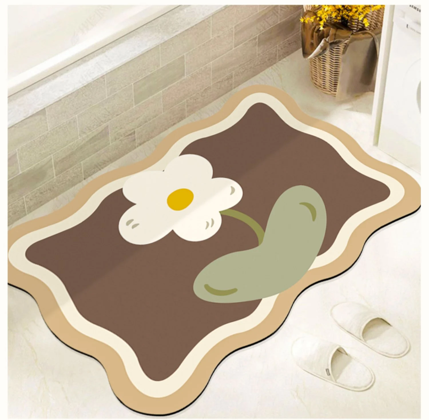 

Bathroom water absorbing floor mat diatom mud cushion toilet anti-skid mat quick drying floor mat toilet entrance carpet