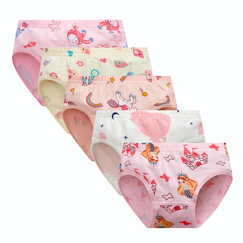 5 шт./Лот хлопковые трусы для девочек 1-7 лет |