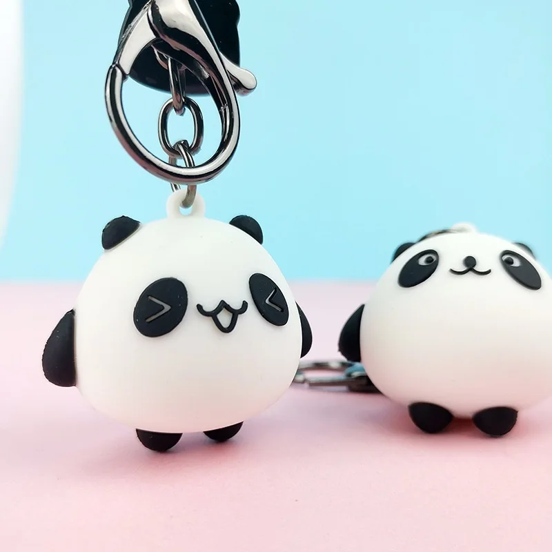 

Panda Key Chain Cute Metal Jewelry Animal Bin Panda Keychain For Bags Car Key Rings Pendant Accessories Gift