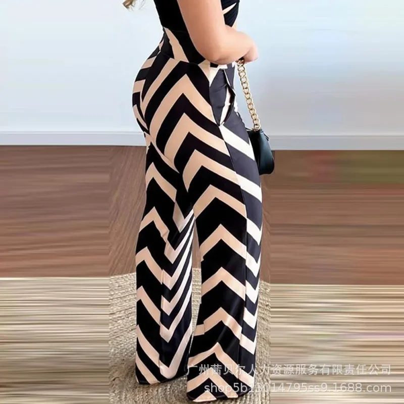 Женские костюмы 2023 новый черный топ на бретелях с крестом и геометрическим