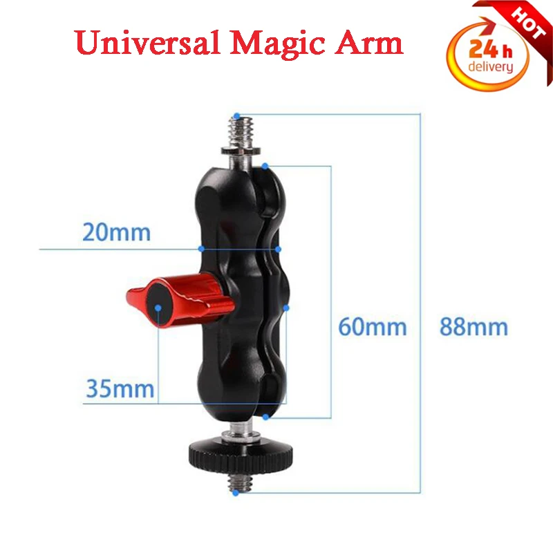 

Double Ball Head Shoe Mount Universal Magic Arm with Small Ball Head Monitor Magic Arm For Sony A7S3/Canon Camera Accessories