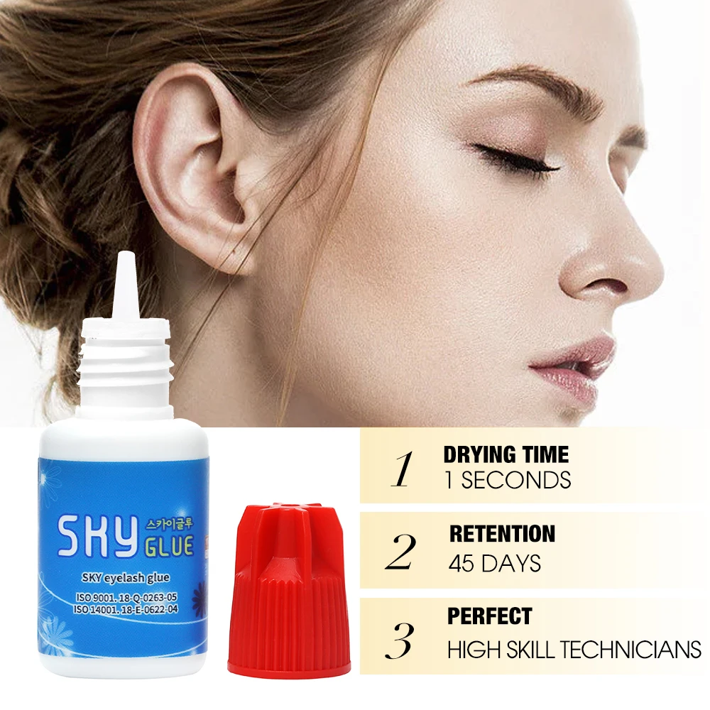 Original Sky S+ Glue 1s Dry Strong False Eyelash Extension Glue Adhesive Retention 7 Weeks Low Smell No Irritation Eyelash Glue