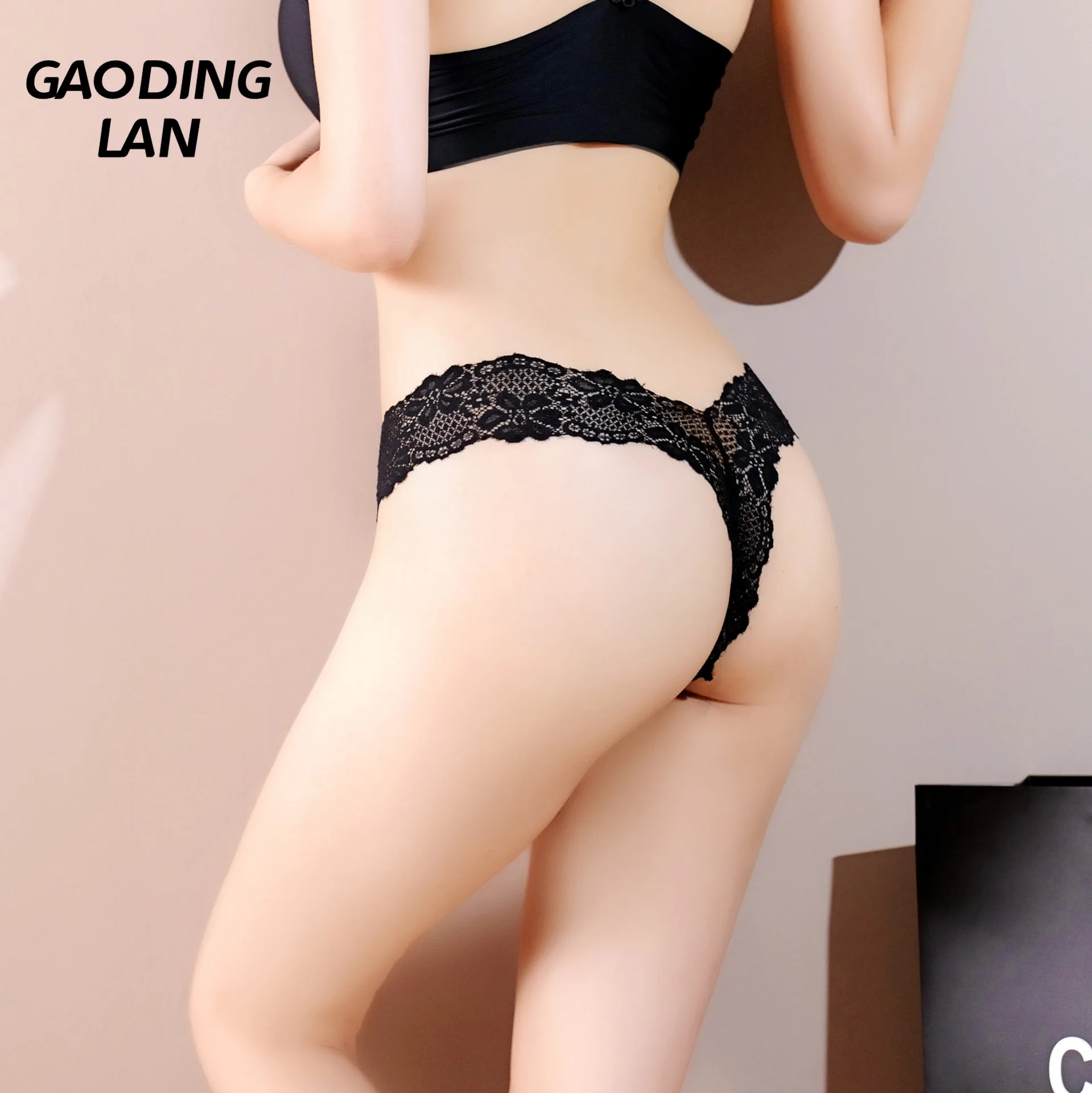 

3Pcs Lace Transparent Women Sexy Underwear Solid Color Intimate Lingerie V Low Waist Thong Female Traceless Ultra Thin G-string