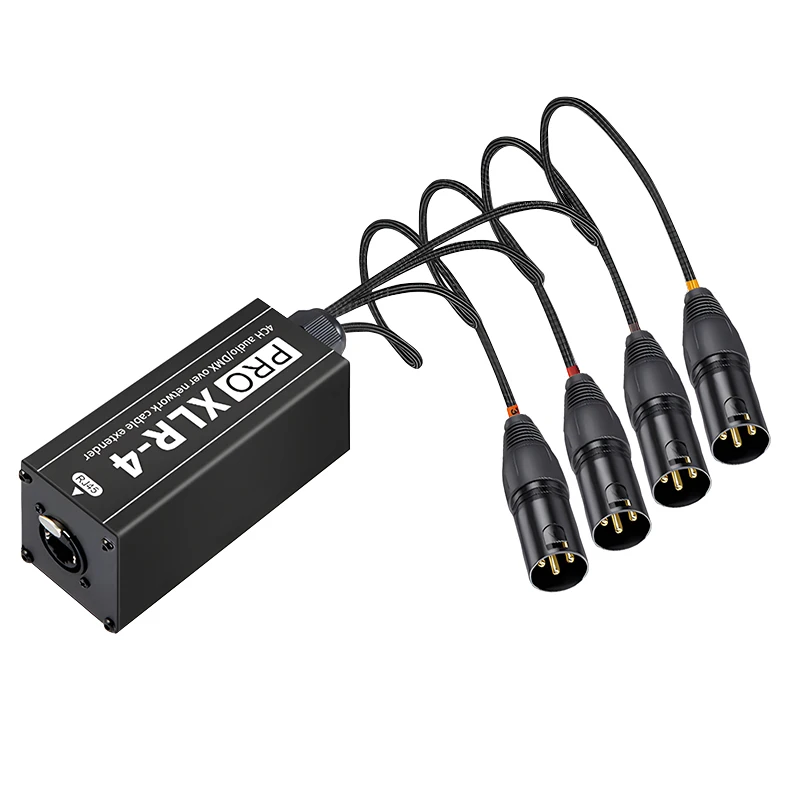 Фото Кабель-удлинитель 0.7M XLR (штекер/гнездо) 4-канальный 3-контактный XLR на Ethercon RJ45 Cat5 Ethernet для сценического звука, освещения и студий звукозаписи №3