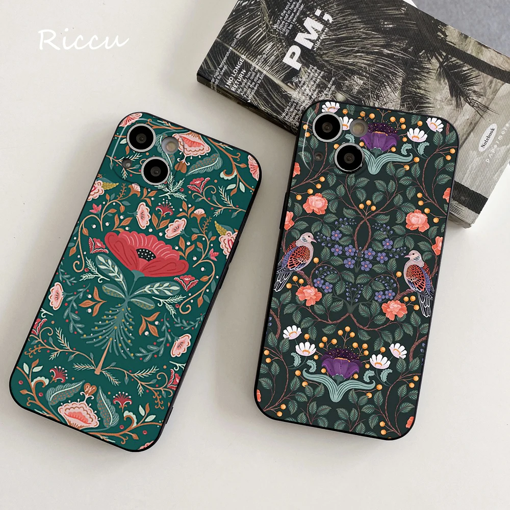 Праздничный ботанический Цветочный Мягкий чехол для IPhone 14 11 12 Pro 8 7 Plus X 13 Pro MAX SE2020 XR XS