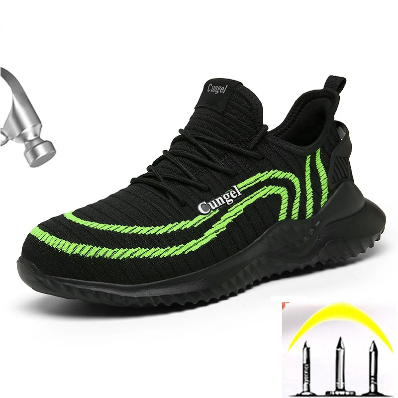 

Men Safety Shoes Work Sneakers Steel Toe Shoes Puncture-Proof Work Shoes Boots Indestructible Footwear Men Security Tennis