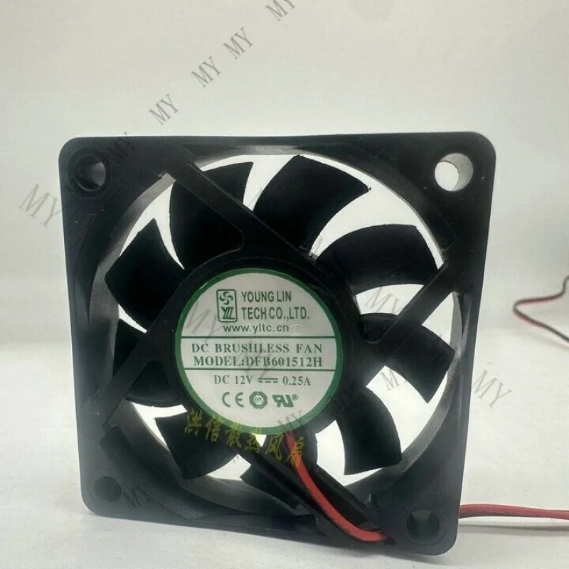 Фото Вентилятор охлаждения TT 1 шт. для YOUNGLIN DFB601512H DC12V 0.25A 6015 6 см, 2-проводной # fv №1