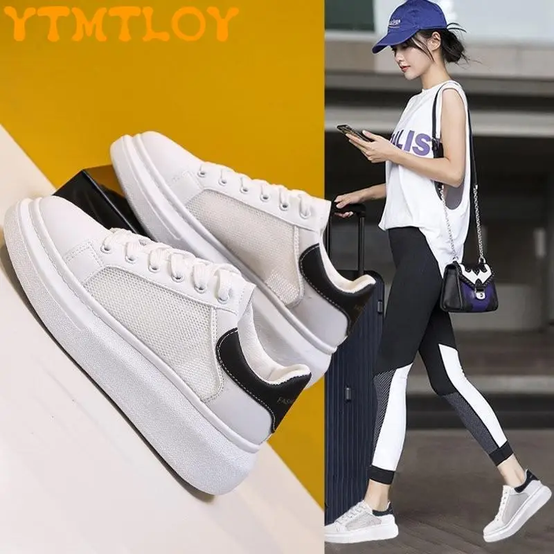

Little white shoes ladies 2021 spring and autumn models color matching thick bottom mesh all-match fashion straps breathable hot