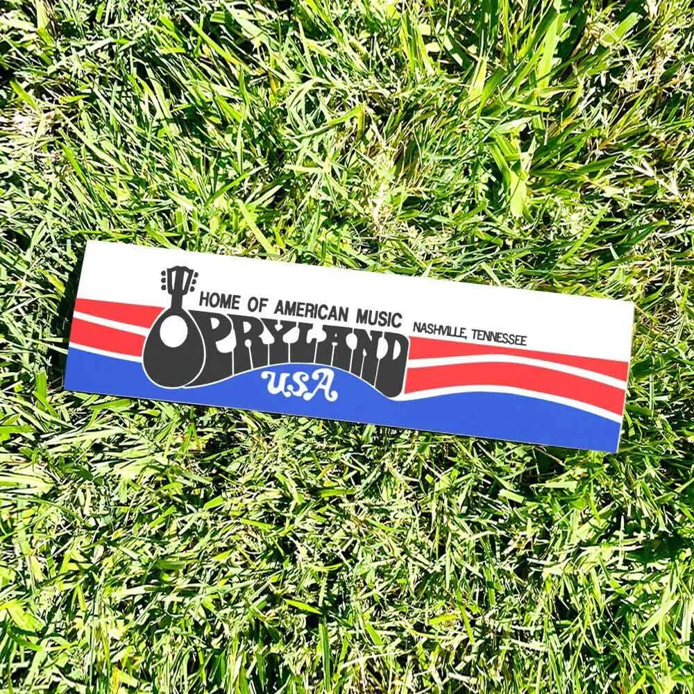 Наклейка на бампер OPRYLAND Nashville — музыкальная реклама в винтажном стиле 80-х 90-х