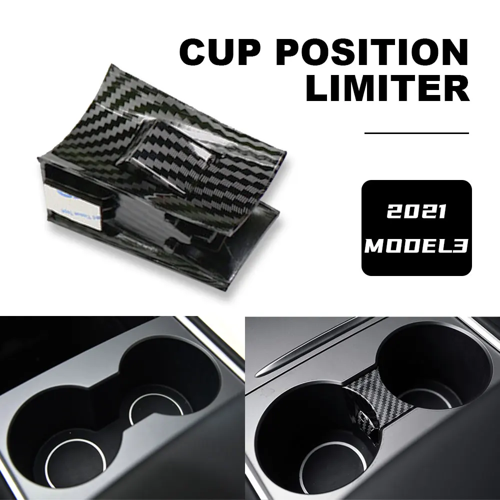 

For Tesla Model 3 Model Y 2021 Car Cup Holder Clip Water Cup Slot Slip Limited ABS Bottle Mounte Console Storage Car Accessories