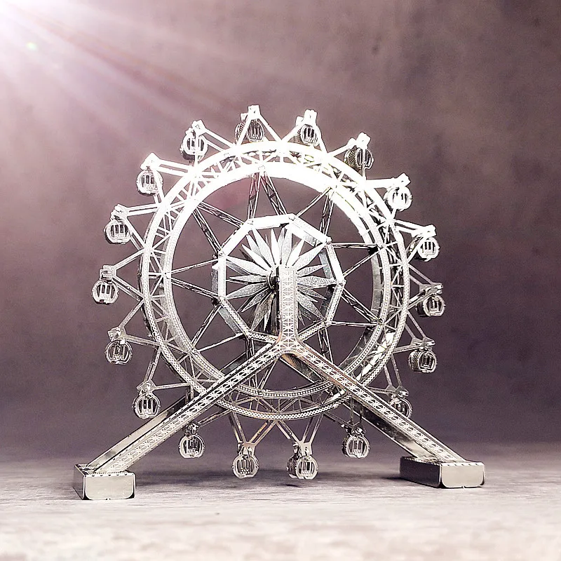 

3D Metal Puzzle Ferris Wheel Architecture DIY Assembly Model Kit Laser Cut Jigsaw Toy Gift Home Decor Accessories Collectible