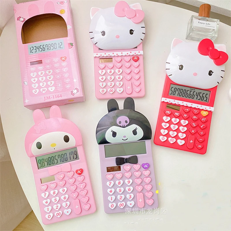 

Sanrio Kawaii My Melody Calculators Kuromi Cute Anime Student Learning Stationery Calculator Numbers Toys Girls Birthday Gifts