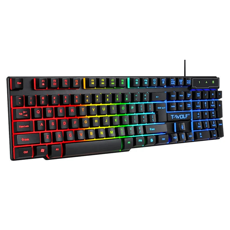 Русская версия проводная клавиатура для ПК Gamer с подсветкой компьютера