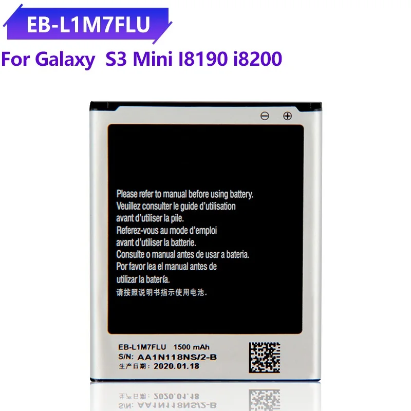 Аккумулятор для телефона, аккумулятор для Samsung Galaxy S3Mini S3 Mini I8190 I8190N i8200, сменный аккумулятор 1500 мАч