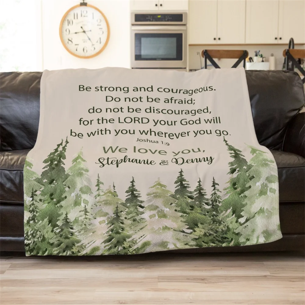 Одеяло Joshua 1:9 одеяло Get Well подарок с индивидуальным именем вдохновляющий для