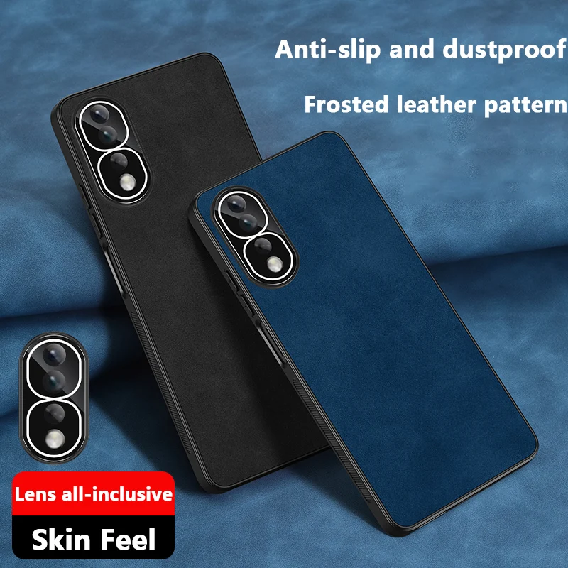 

Матовый кожаный чехол с рисунком для Huawei Honor 60 70 80 SE Pro, противоударный однотонный нескользящий защитный чехол с защитой от царапин