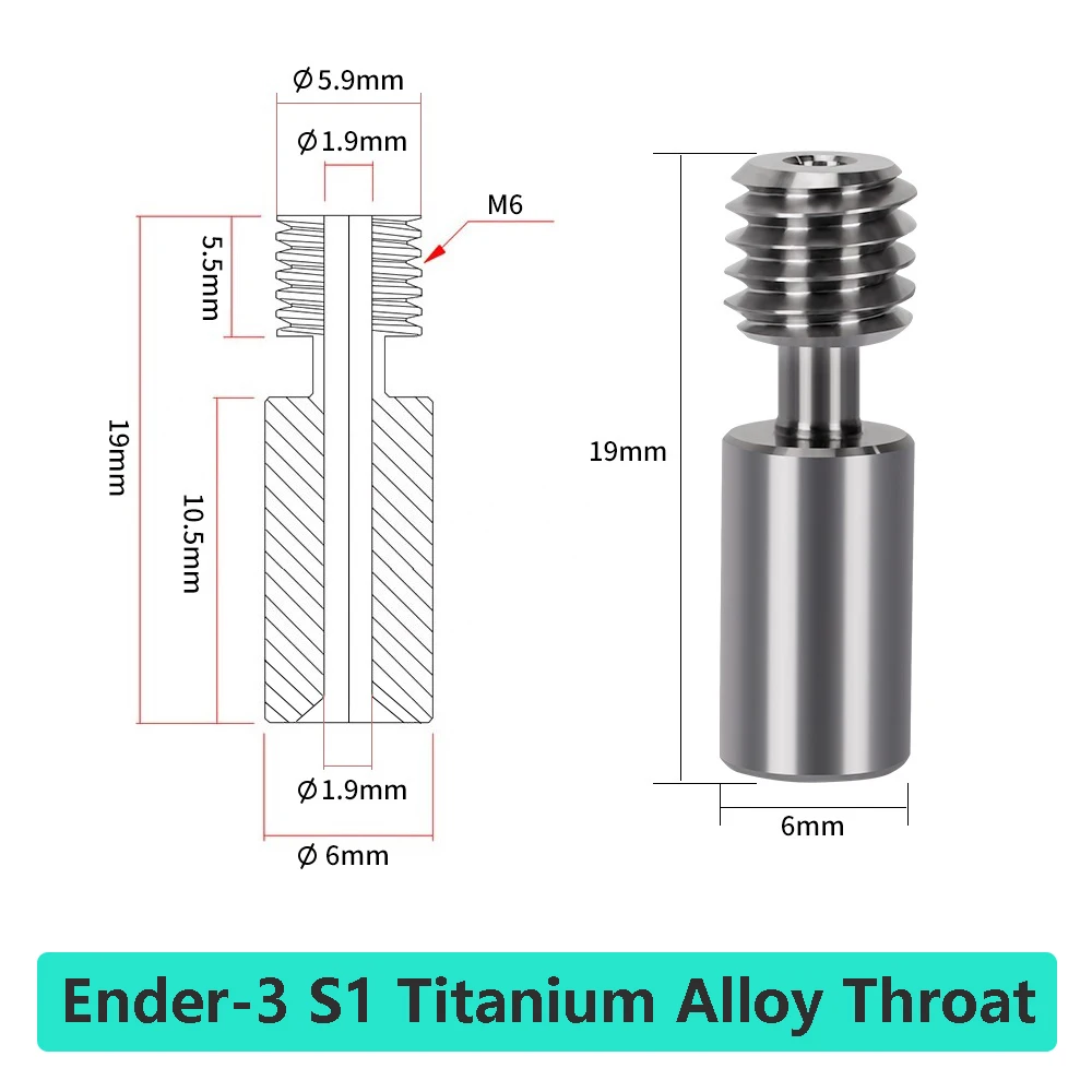 1/2 шт. Ender-3 S1 горло биметаллическое из титанового сплава терморазрыв Hotend для Ender 3