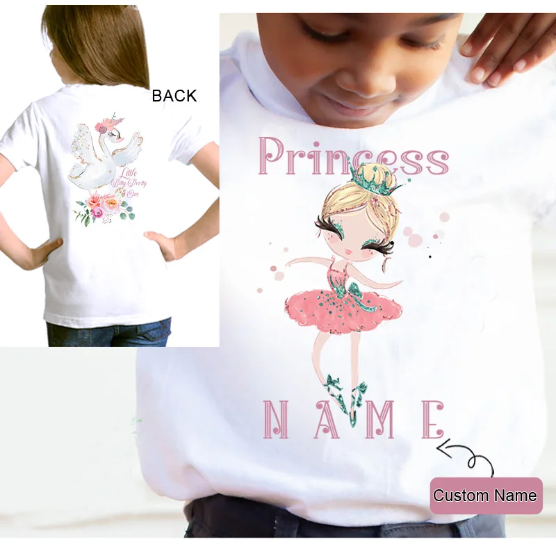 Princess T Shirt  for Girl Shirt Custom Name Summer Clothes Teen Girls Clothing Children Gift Kids Clothes Girls 8 To 12 Parties