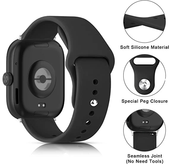 Ремешок силиконовый для xiaomi Redmi Watch 4 сменный спортивный браслет Mi Band 8 pro