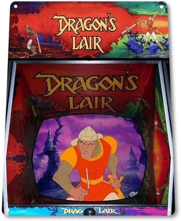 

Dragon’s Lair Classic Arcade Marquee Game Room Cave Wall Decor - Tin Metal Sign