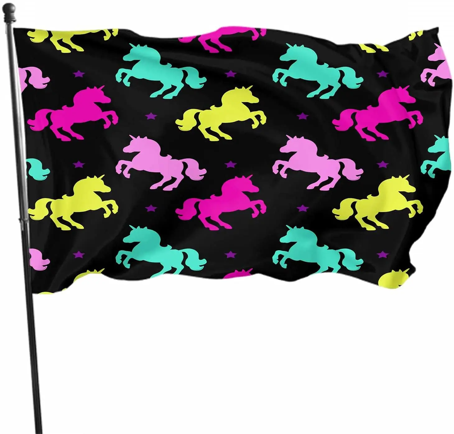 

Seasonal Decorative Flag Horse Animal Cute Shadow Regular Repeat Magical Star Silhouette Seasonal Banners Yard Decor