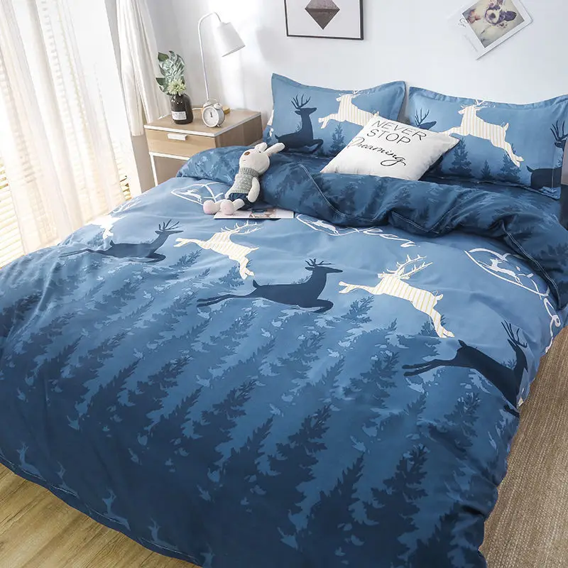 Navy Bedding Set Boys Girls Single Double Queen King Size Be