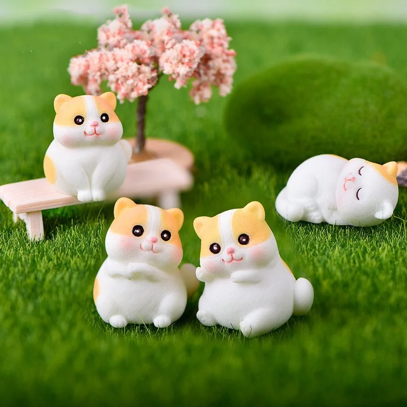 

Mini Kitten Figurine Micro Landscape Cat Miniature DIY Home Desktop Ornaments Garden Moss Fairy Dollhouse Decoration Art Crafts