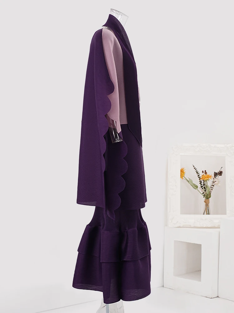 GVUW модный плиссированный комплект из 2 предметов для женщин весна 2024 новый