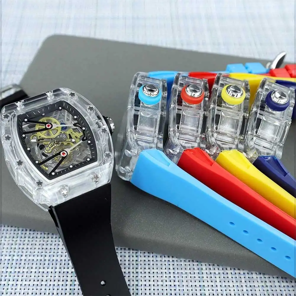 Модные Роскошные Брендовые спортивные Кварцевые прозрачные силиконовые женские