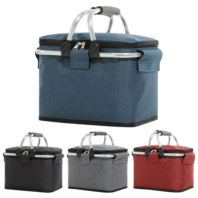 

Household Storage Basket Folding Shopping Basket Tote Bag Outdoor Picnic Bag Picnic Camping Basket Shopping Insulation Basket