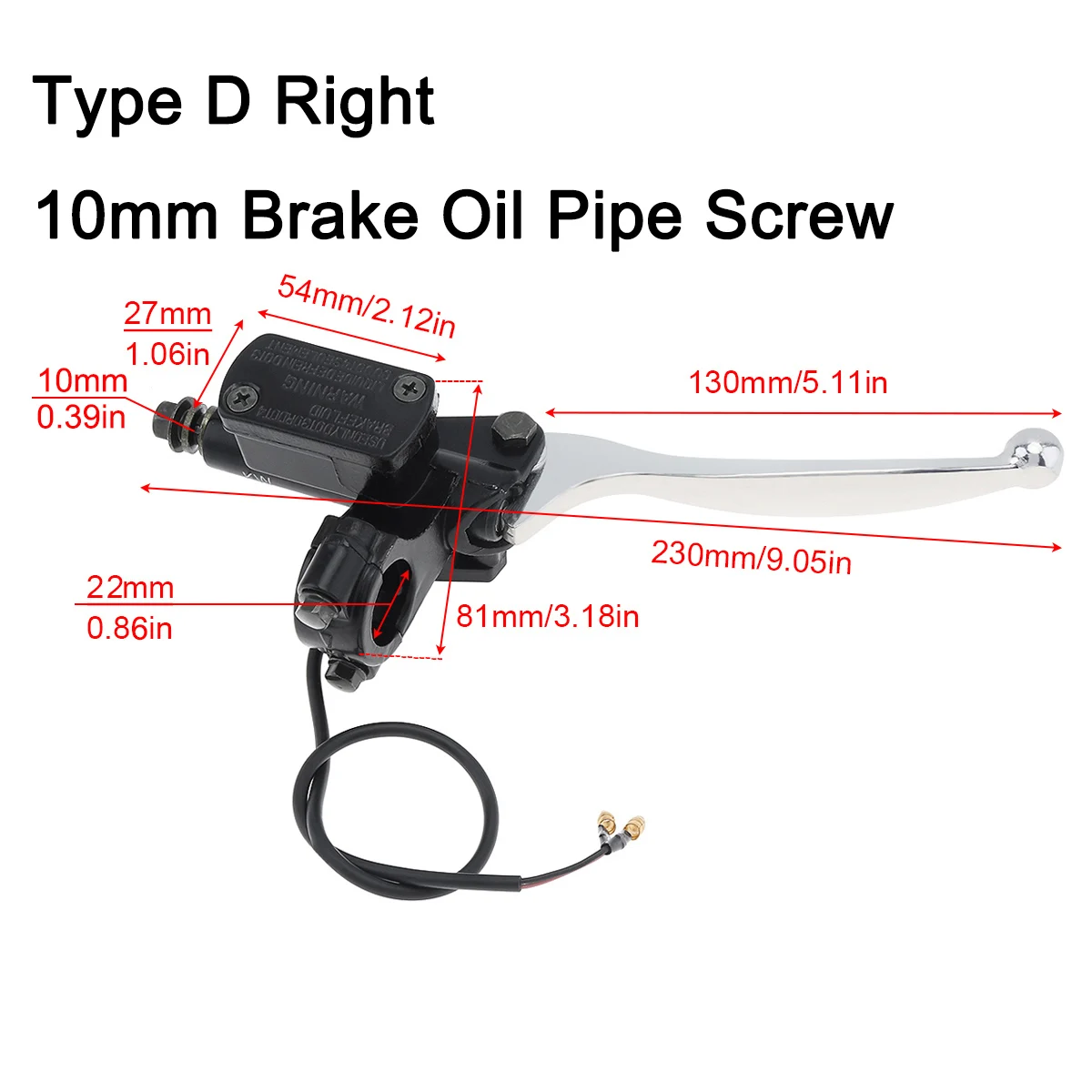 

Гидравлический тормоз мотоциклетный тормозной насос Багги скутер ручка цилиндра левый правый рычаг сцепления (без резьбового отверстия зеркала заднего вида