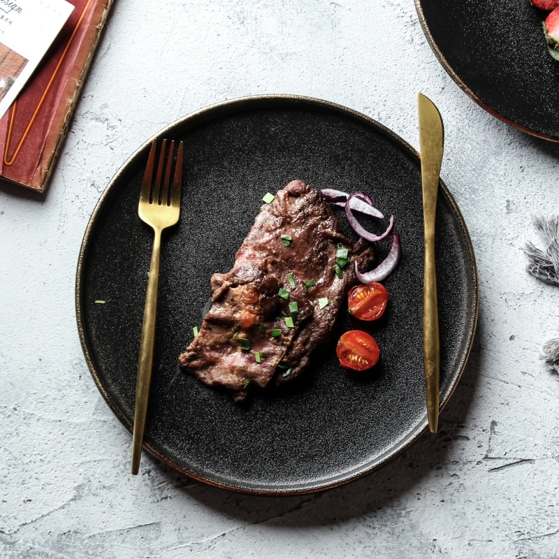 

Food Fruit Plate Ceramic Pasta Cake Round Dessert Salad Steak Luxury Creative Plate Kitchen Vaisselle Kitchen Supplies 50