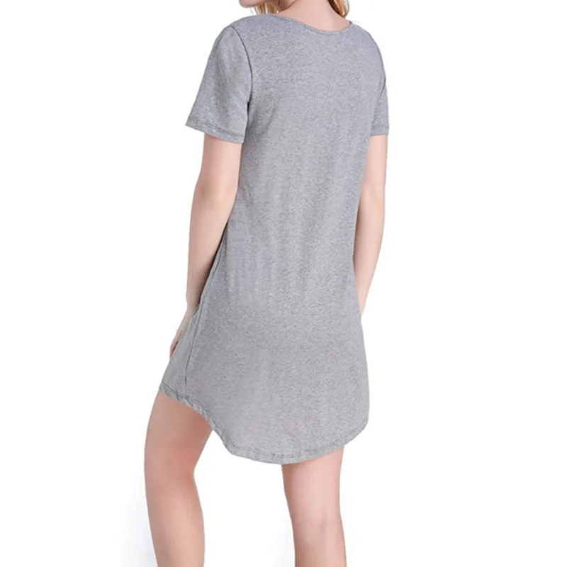 Spring Summer New Women's Nightdress Round Neck Soft Skin-friendly Home Service Sleep Tops Sexy Nightwear Sleepwear Women