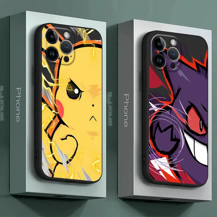 Luxury P-okemons Phone Cafor Apple iPhone 16 11 13 15 12 14 Pro Max 7 XR X XS Mini Plus 8 Silicone Cover