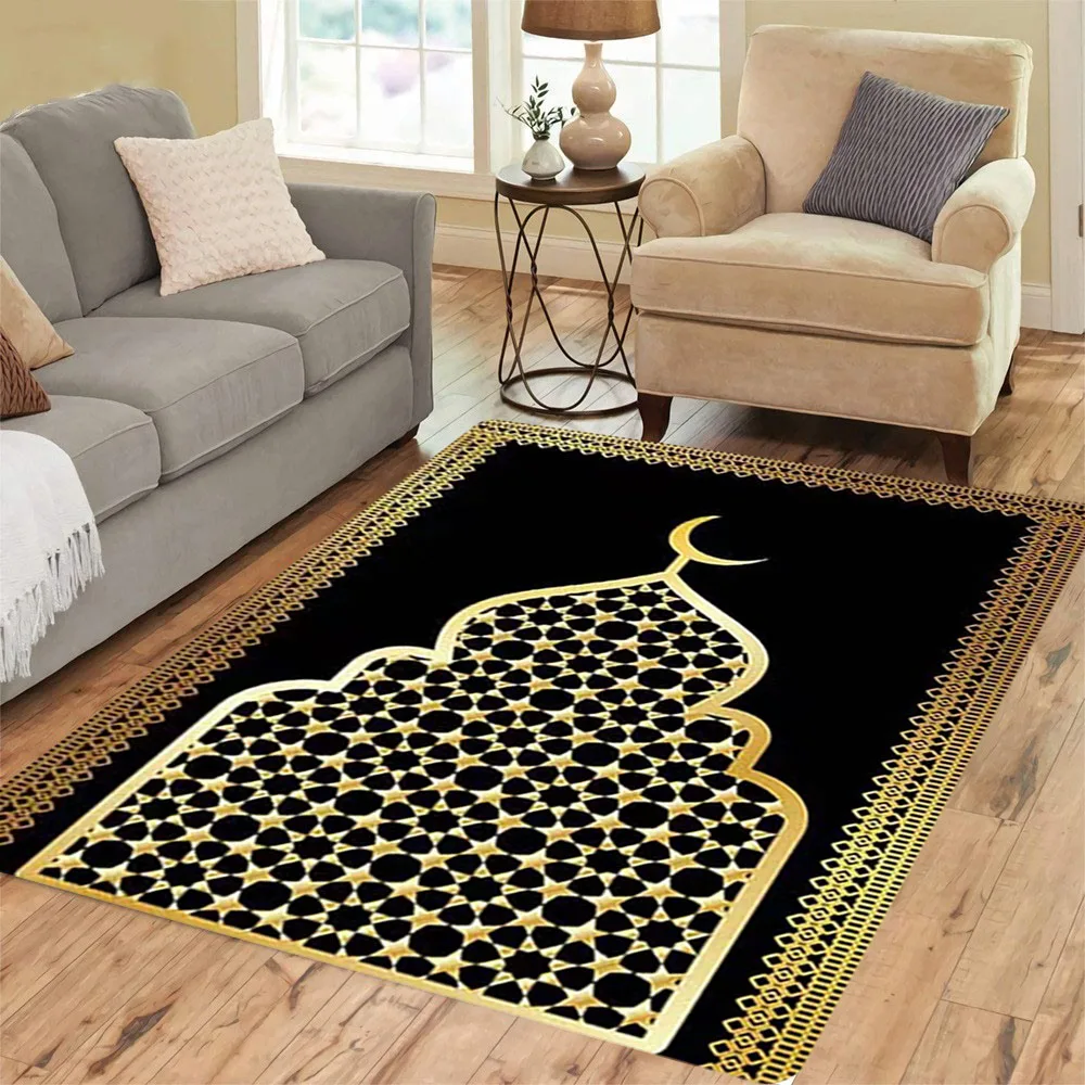 

Muslim prayer series fluffy carpet bedroom, home decoration area carpet, large living room rugs room decoration