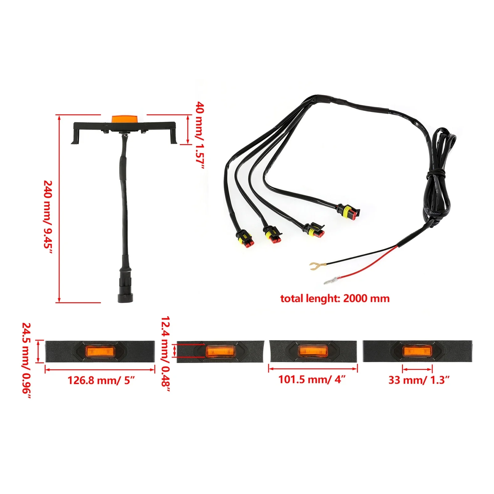 Передняя решетка капота автомобиля фонари в сборе с проводным креплением для Toyota