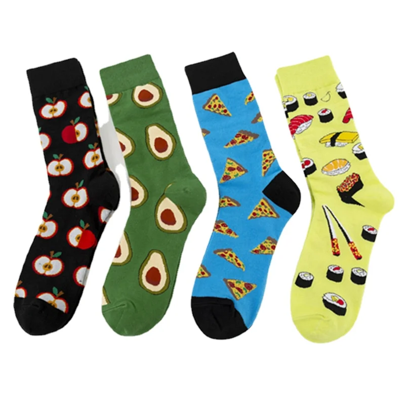 

10 Pairs/Lot Mens Combed Cotton Trendy Socks Gourmet Sock Casual Cotton Sock Street Trend Middle Happy Tube Crew Sock Wholesale