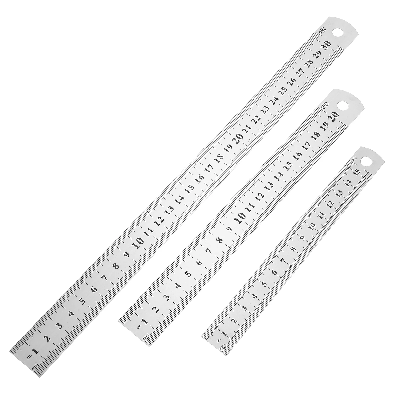 

3Pcs Steel Ruler Office Drawing Ruler Measure Straight Rulers Hand Craft Rulers Art Rulers