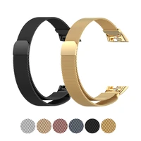 magnetic milanese steel metal strap for huawei band 6 band 6 pro honor band 6 wristband replacement bracelet strap smart watch