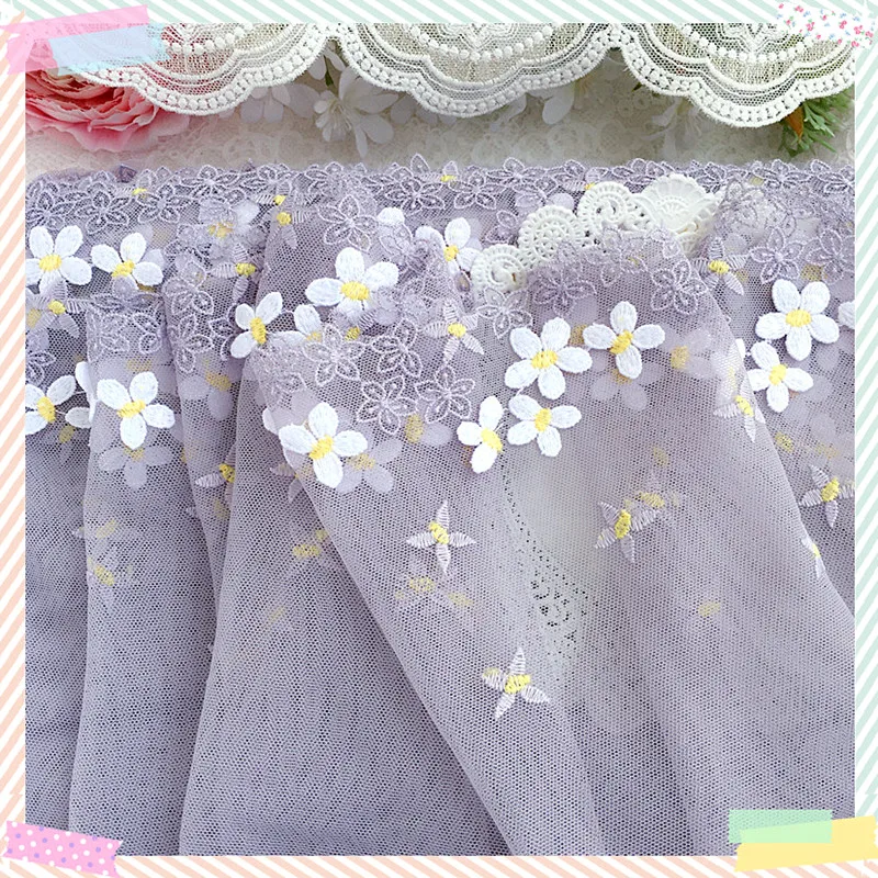 13 ярдов, двухслойная кружевная тесьма с цветочной вышивкой 13 ярдов, двухслойная кружевная тесьма с цветочной вышивкой