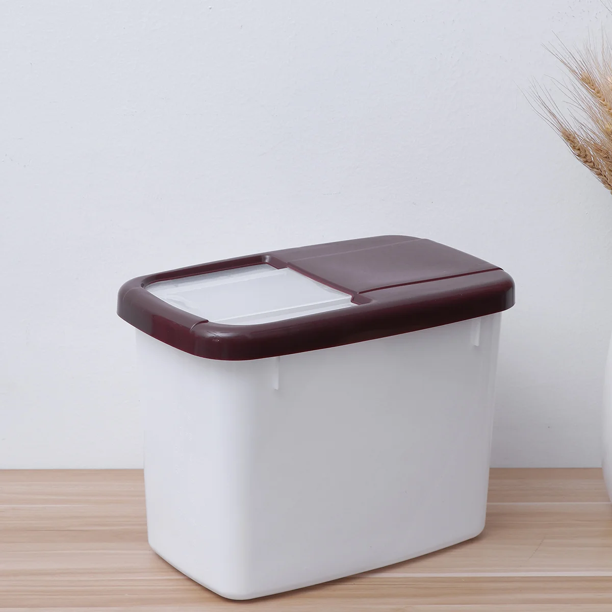 

10kg Thicken Rice Bucket Plastic Rice Container Moisture-proof Insect-proof Sealed Grain Storage Bin (Coffee) Food Box
