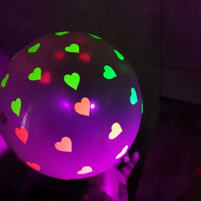 

10PCS 12inch Love Glowing Balloons Luminous Fluorescent Wave Dot Balloon for Party Wedding Birthday Party Decoration