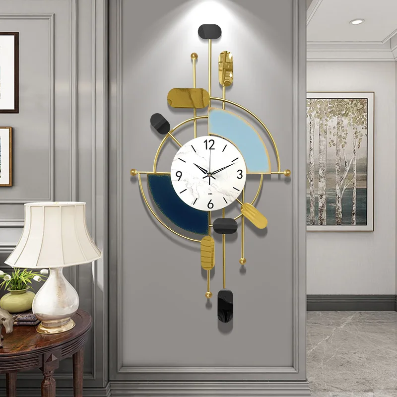

Irregular Round Wall Clock Metal Creativity Modern Simplicity Digital Pointer Pocket Watch Home Bedroom Living Room Decorate
