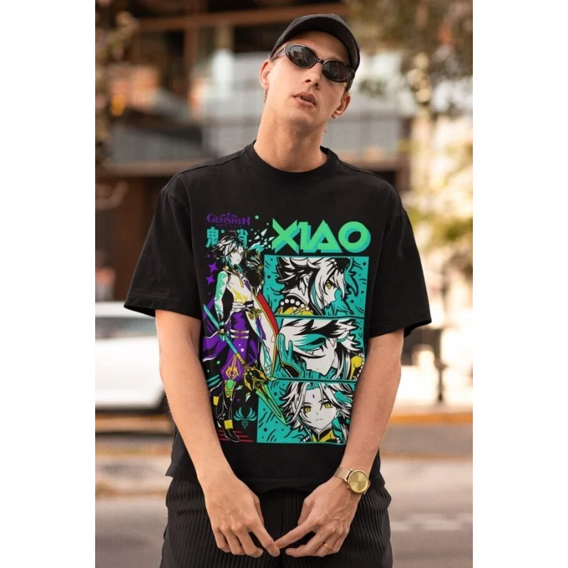 Фото Xiao Genshin Impact Футболка Аниме Манга Рубашка Футболка S M L XL 2XL 3XL 4XL 5XL №3