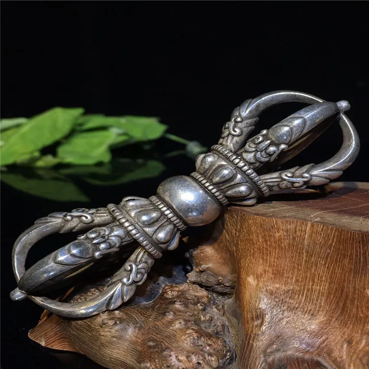 

Handicrafts white copper five strand Vajra pestle Buddhist ritual ornaments