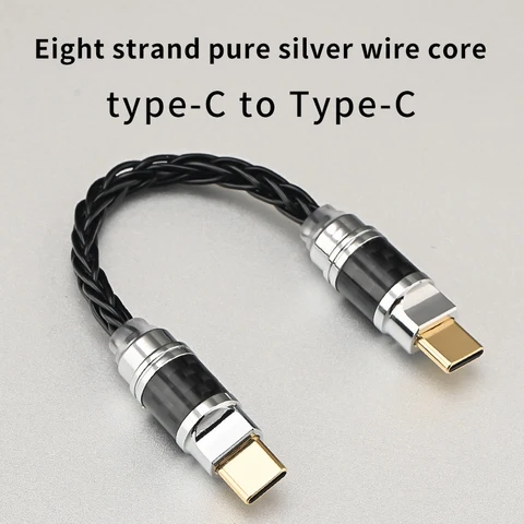 Серебряный аудиокабель Lightning to Type-C Grey Knight