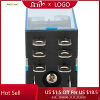 dpdt relay hh62p l silver contacts w transparent shell with socket 10a 12vdc 8 pin relay socket base