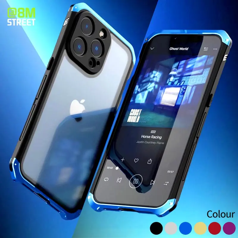 

Алюминиевые металлические чехлы для телефонов Iphone 14 13 12 11 Pro Max, защита от падения, металлическая рамка, стеклянная задняя крышка, чехол для Iphone Xs Max Xr