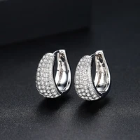 atmosphere fashion minimalist pave exquisite luxury zircon earrings micro inlaid cz round buckle for women delicate earrings