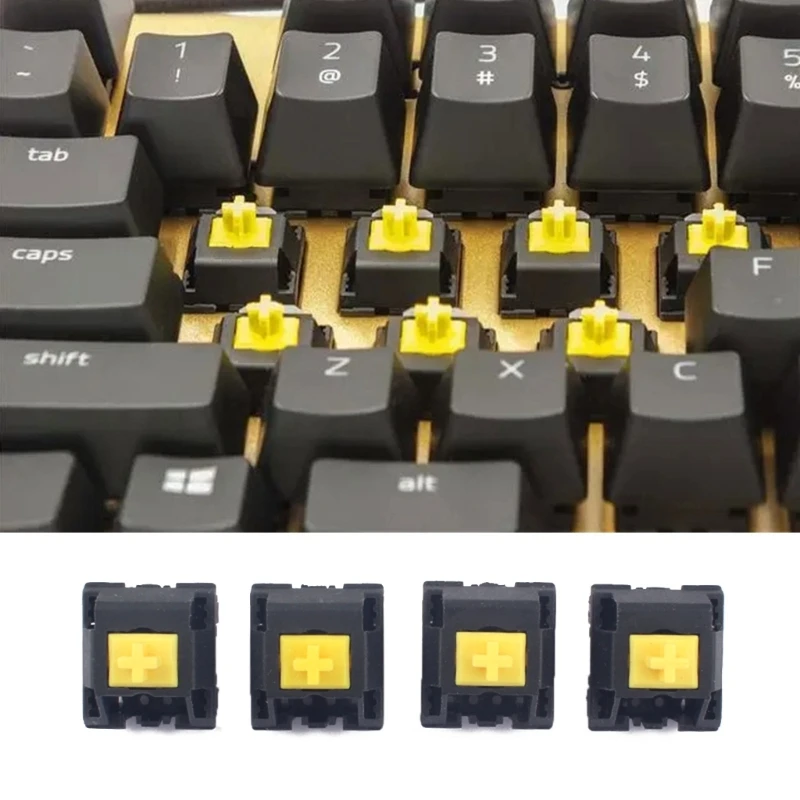 

4Pcs RGB Yellow Switches for Razer Blackwidow X Chroma Gaming Keyboard Mechanical Keyboards Accessories